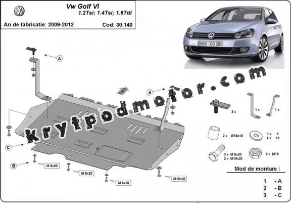 Kryt pod motor VW Golf 6