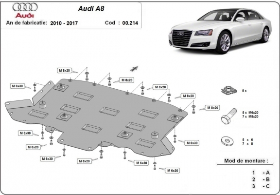 Kryt pod převodovka Audi A8