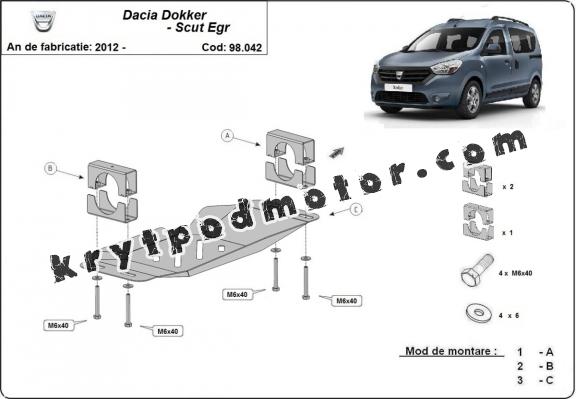 Kryt  pod pro systém Stop & Go, EGR Dacia Dokker