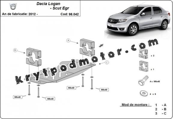 Kryt  pod pro systém Stop & Go, EGR Dacia Logan 2