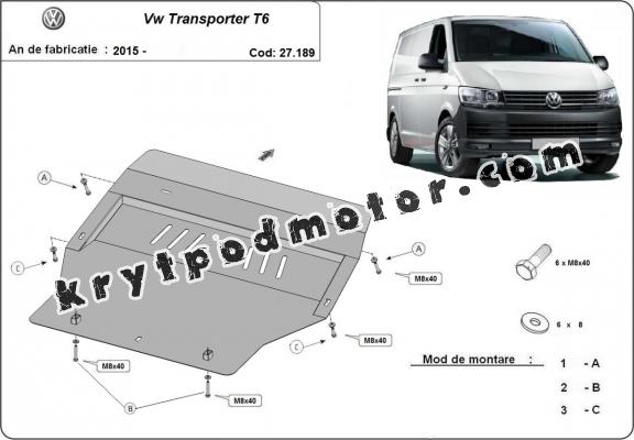 Kryt pod motor Volkswagen Transporter T6