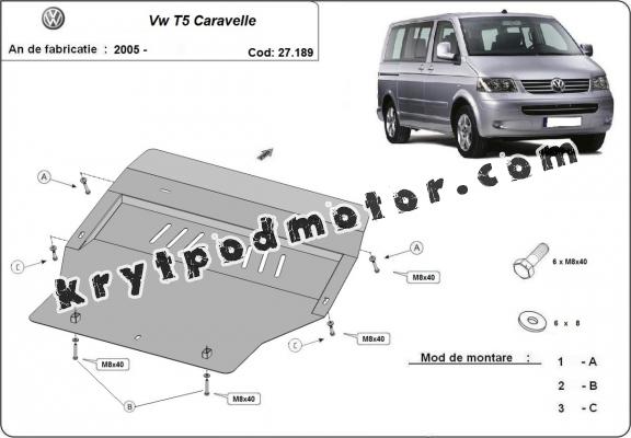 Kryt pod motor Volkswagen T5 Caravelle 