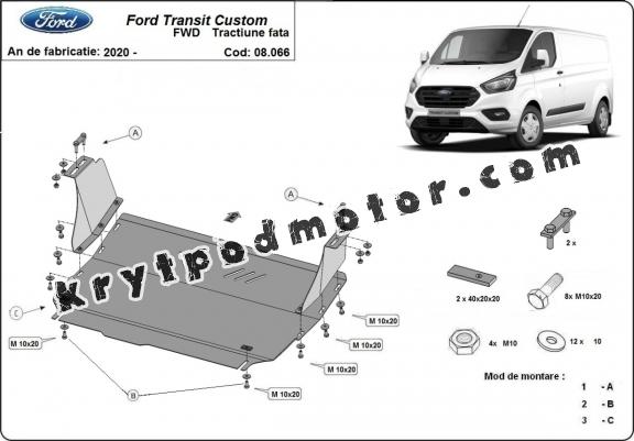 Kryt pod motor Ford Transit Custom - FWD