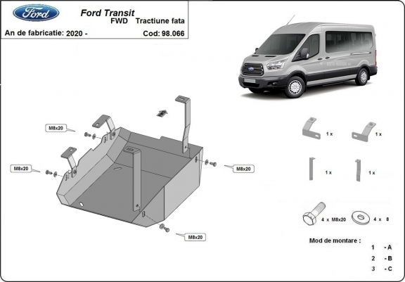 Kryt pod AdBlue Ford Transit ( 4X2, 4X4 )
