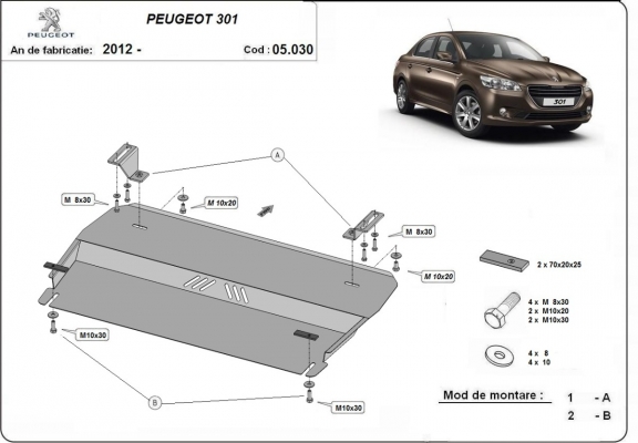 Kryt pod motor Peugeot 301