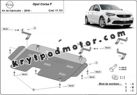 Kryt pod motor Opel Corsa F