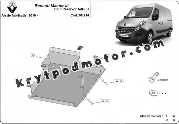 Kryt pod AdBlue  Renault Master 3 - Model 2