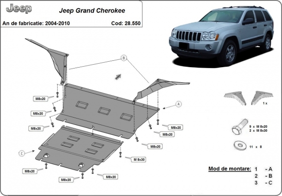 Kryt pod motor Jeep Grand Cherokee