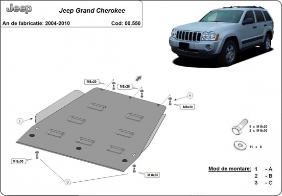 Kryt pod převodovka Jeep Grand Cherokee
