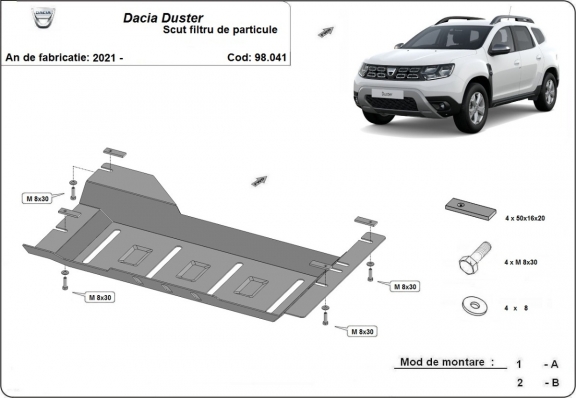 Kryt pod DPF  Dacia Duster