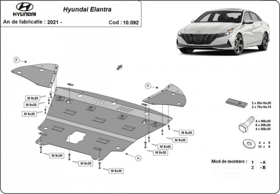 Kryt pod motor  Hyundai Elantra