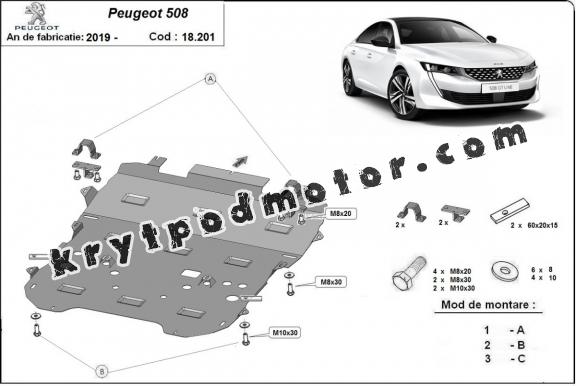 Kryt pod motor Peugeot 508