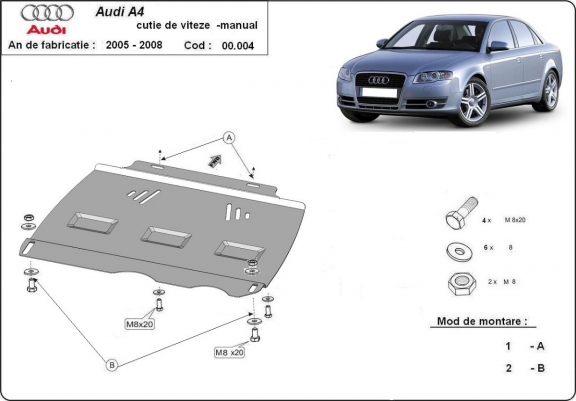 Kryt pod manuální převodovka  Audi A4  B7 All Road