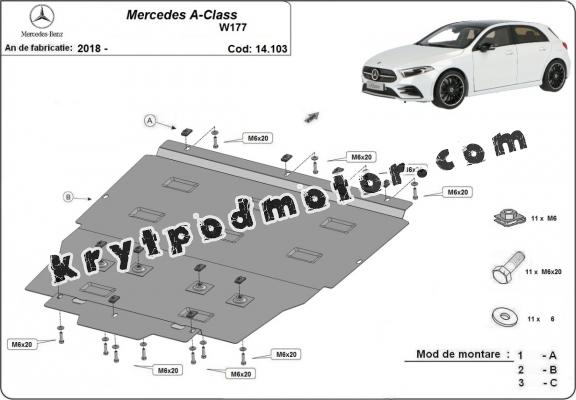 Kryt pod motor Mercedes A-Class W177