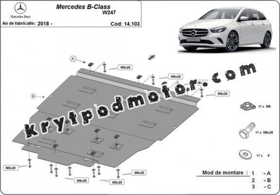 Kryt pod motor Mercedes B-Class W247