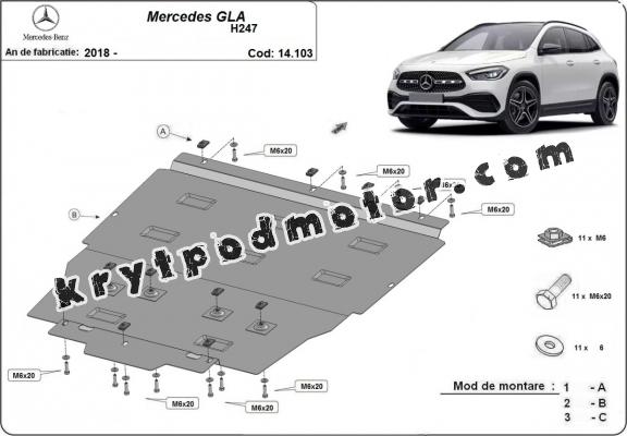 Kryt pod motor Mercedes GLA H247