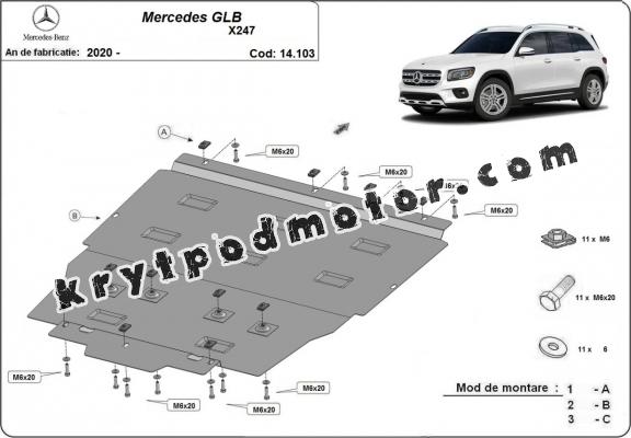 Kryt pod motor Mercedes GLB X247