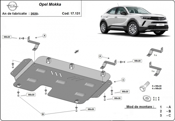 Kryt pod motor Opel Mokka B