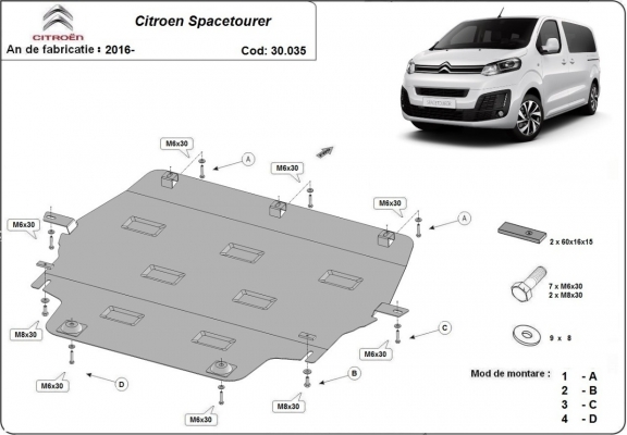 Kryt pod motor Citroen Spacetourer