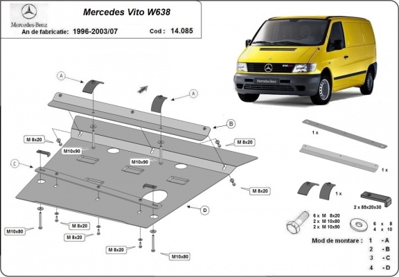 Kryt pod motor Mercedes Vito
