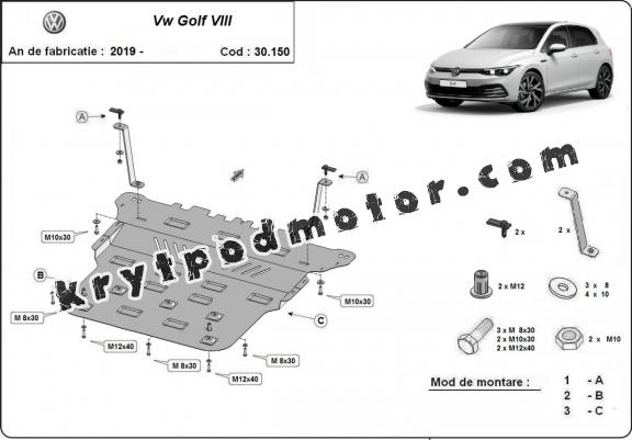 Kryt pod motor VW Golf 8