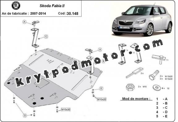 Kryt pod motor Skoda Fabia 2 Diesel