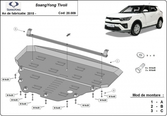 Kryt pod motor SsangYong Tivoli