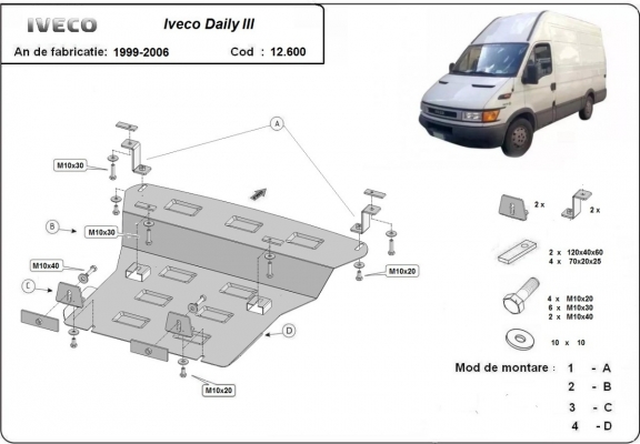 Kryt pod motor Iveco Daily 3