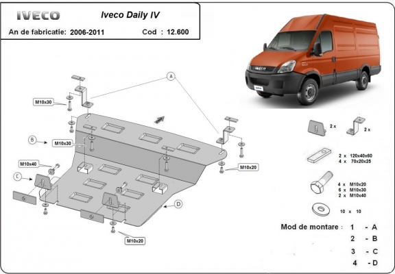 Kryt pod motor Iveco Daily 4