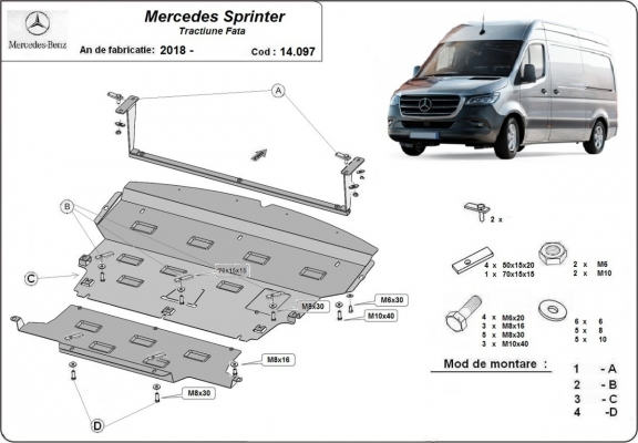 Kryt pod motor Mercedes Sprinter-FWD