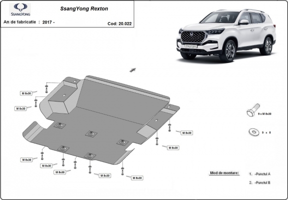 Kryt pod motor SsangYong Rexton