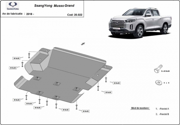 Kryt pod motor Ssangyong Musso Grand