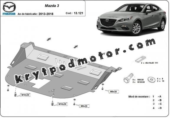 Kryt pod motor Mazda 3