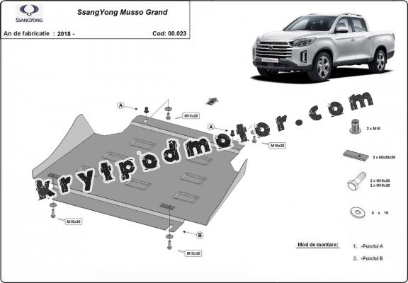 Kryt pod převodovka Ssangyong Musso Grand