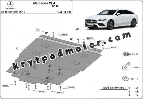 Kryt pod motor Mercedes CLA C118