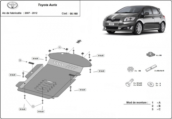 Kryt pod katalyzator/cat lock Toyota Auris