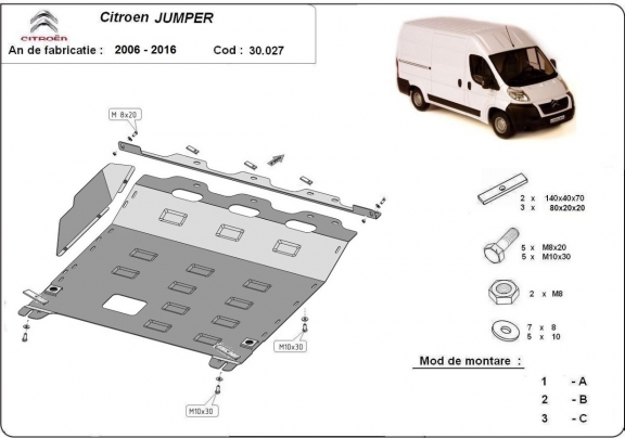 Kryt pod motor Citroen Jumper