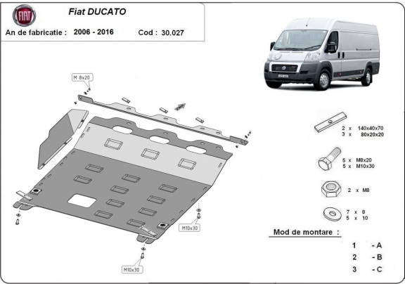 Kryt pod motor Fiat Ducato