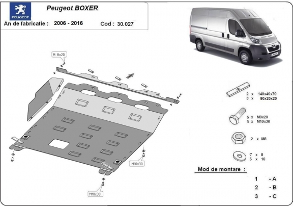 Kryt pod motor Peugeot Boxer