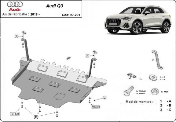 Kryt pod motor Audi Q3