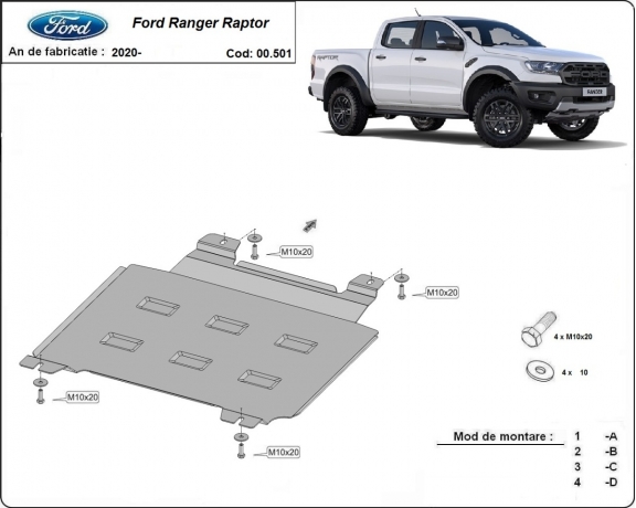 Kryt pod převodovka Ford Ranger Raptor