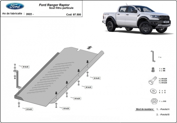 Kryt pod DPF Ford Ranger Raptor