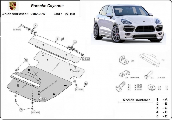 Kryt pod motor Porsche Cayenne