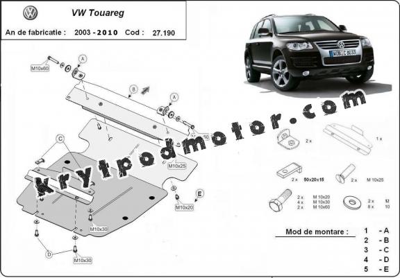 Kryt pod motor Volkswagen Touareg 7L