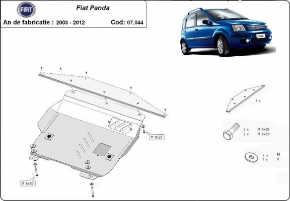 Kryt pod motor Fiat Panda