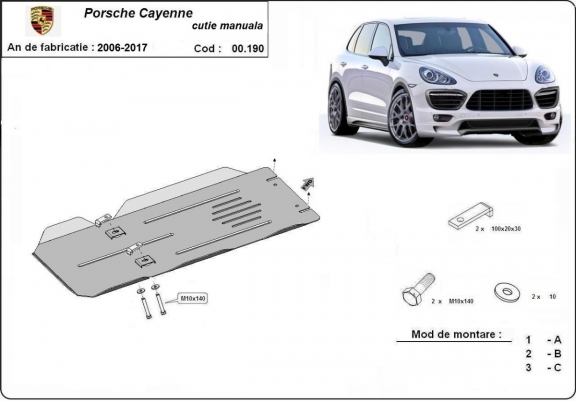 Kryt pod převodovka manuální Porsche Cayenne