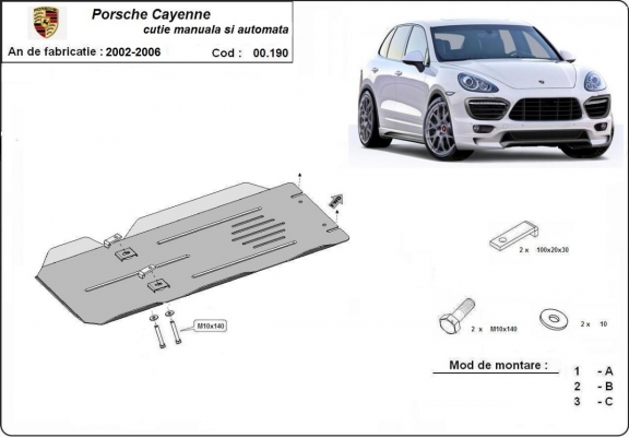 Kryt pod převodovka manuální a automatické Porsche Cayenne