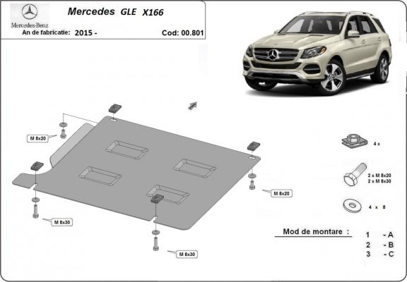 Kryt pod převodovka Mercedes GLE X166