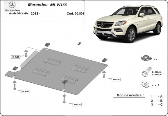 Kryt pod převodovka Mercedes ML W166