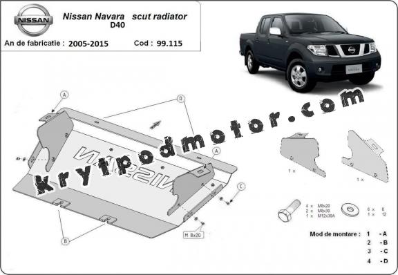Kryt pod chladič Nissan Navara D40